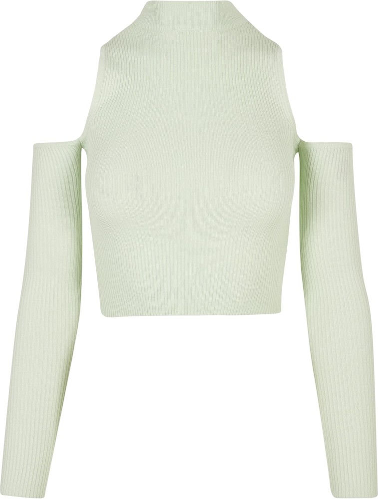 UrbanClassicsDamenLadiesRibKnitCutOutSleeveLongsleeveLightmint-3XL
