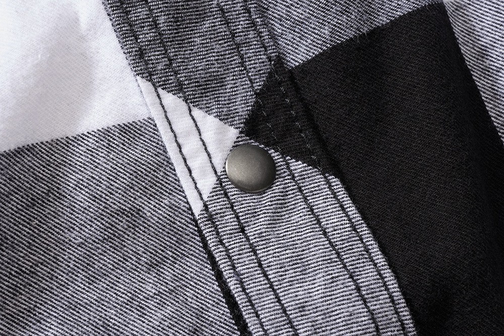 BranditMenHemdCheckshirtsleevelessWhiteBlack-S