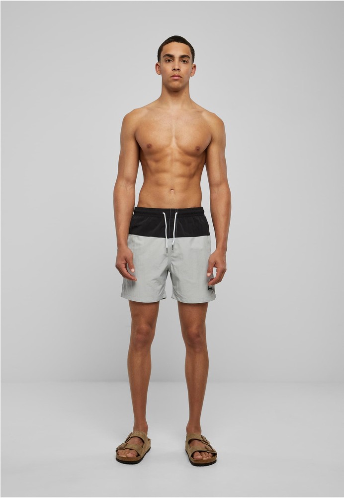 UrbanClassicsBlockSwimShortsLightasphaltBlack-3XL