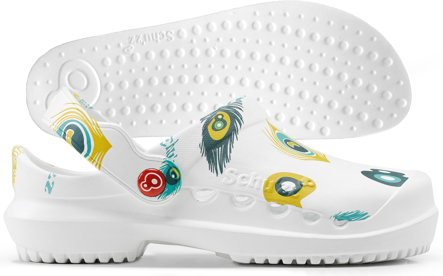 SchuzzSchuzzDamenClogBerufsschuhePROTECFemmeimprimPlumedepaonMulticolor-36