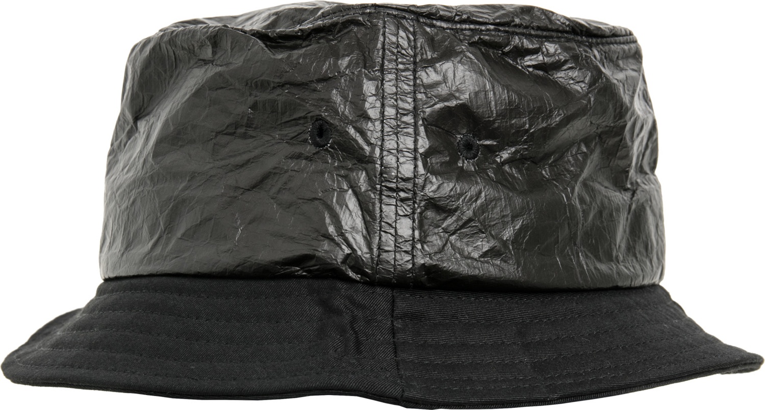 FlexfitCapCrinkledPaperBucketHatBlack