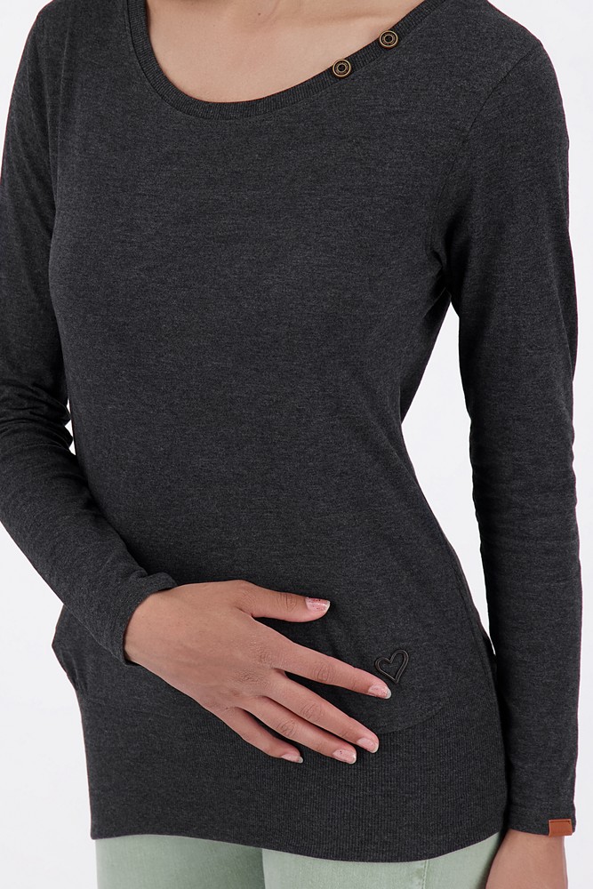 AlifeKickinDamenConnyAKALongsleeveMoonlessMelange-2XL