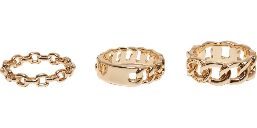 UrbanClassicsUniversalSchmuckChainRing3-PackGold
