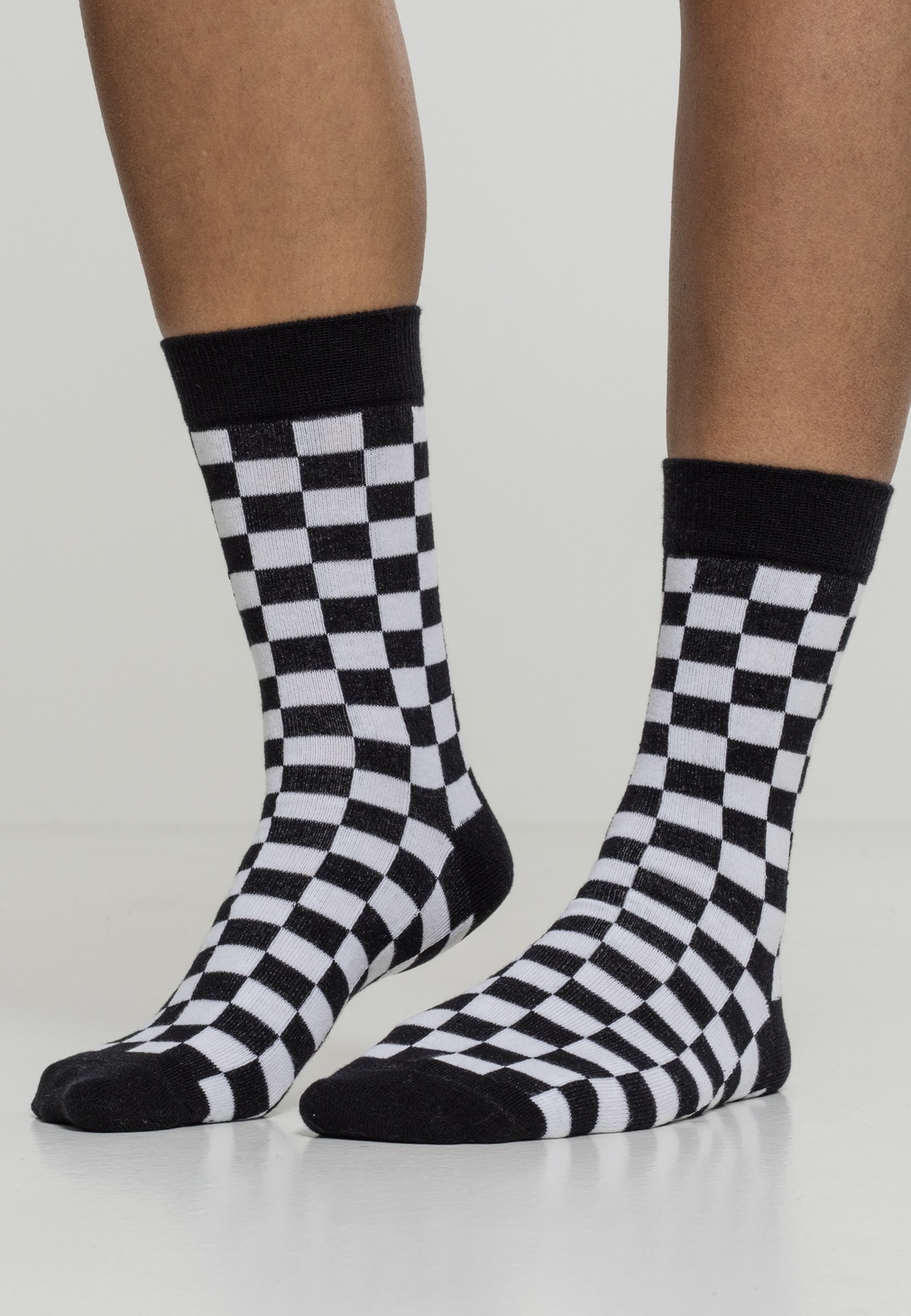UrbanClassicsSockenCheckerSocks2-PackBlackWhite