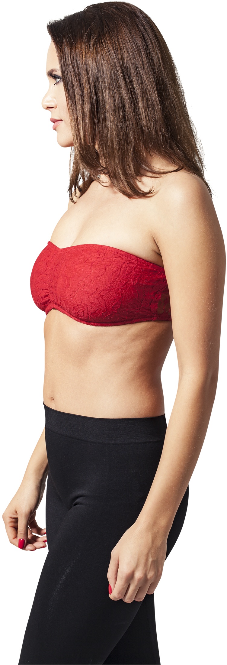 UrbanClassicsFemaleShirtLadiesLacesBandeauRed-L