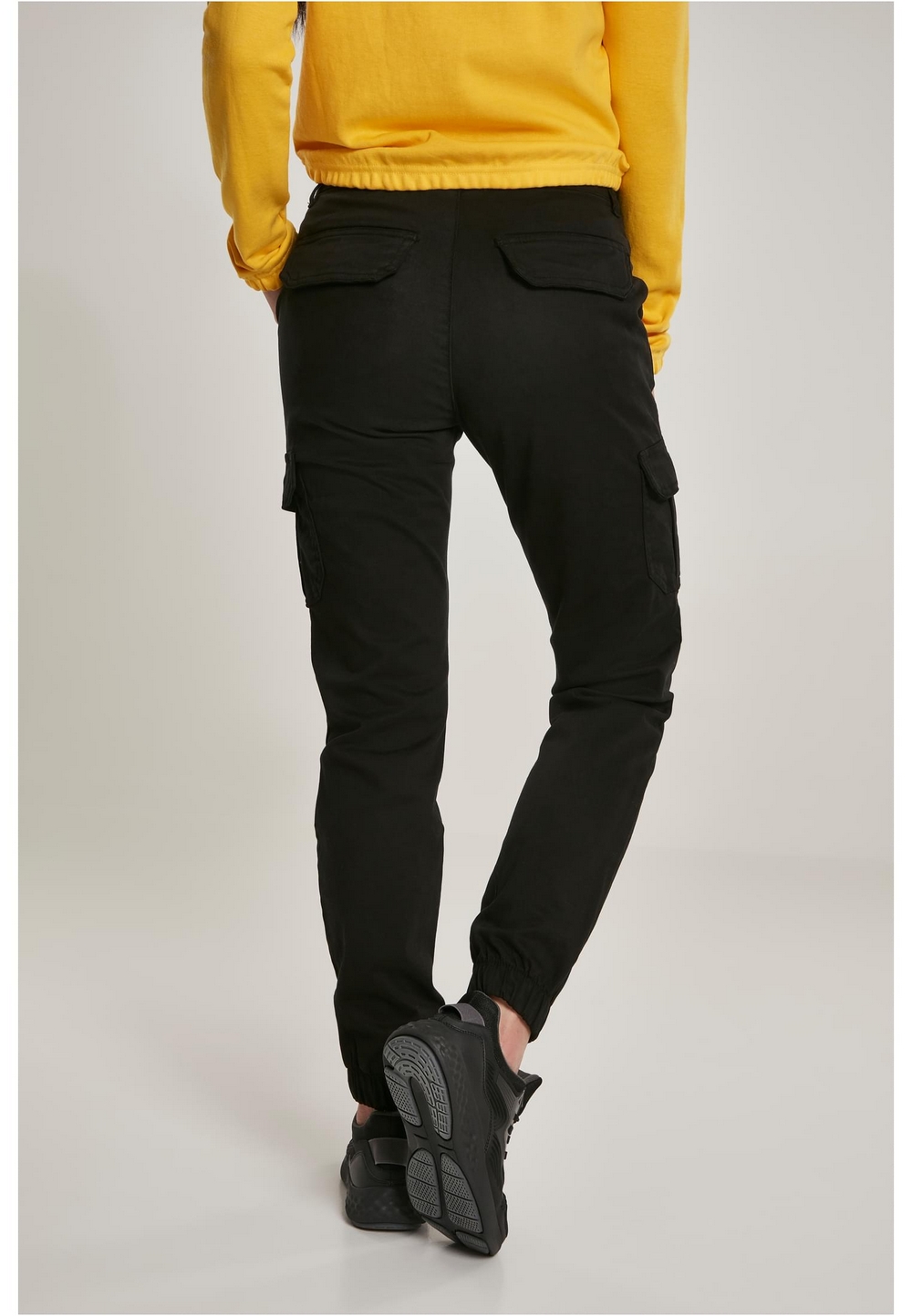 UrbanClassicsDamenHoseLadiesHighWaistCargoPantsBlack-26