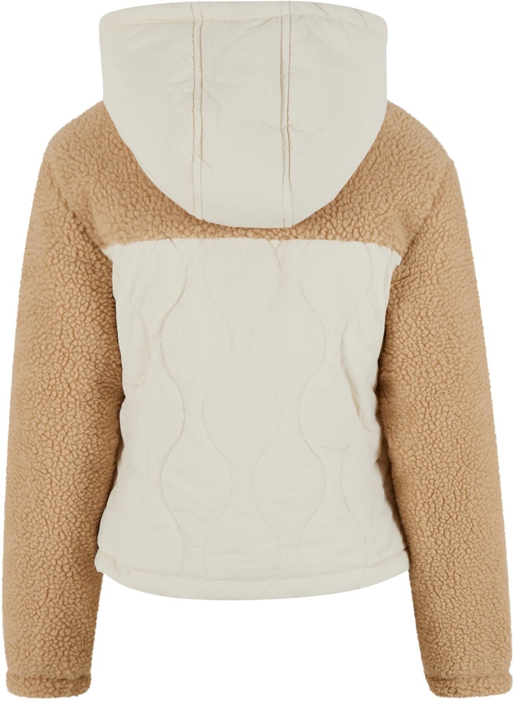 UrbanClassicsDamenJackeLadiesSherpaCrinkleNylonMixJacketTB7071UnionbeigeWhitesand-3XL