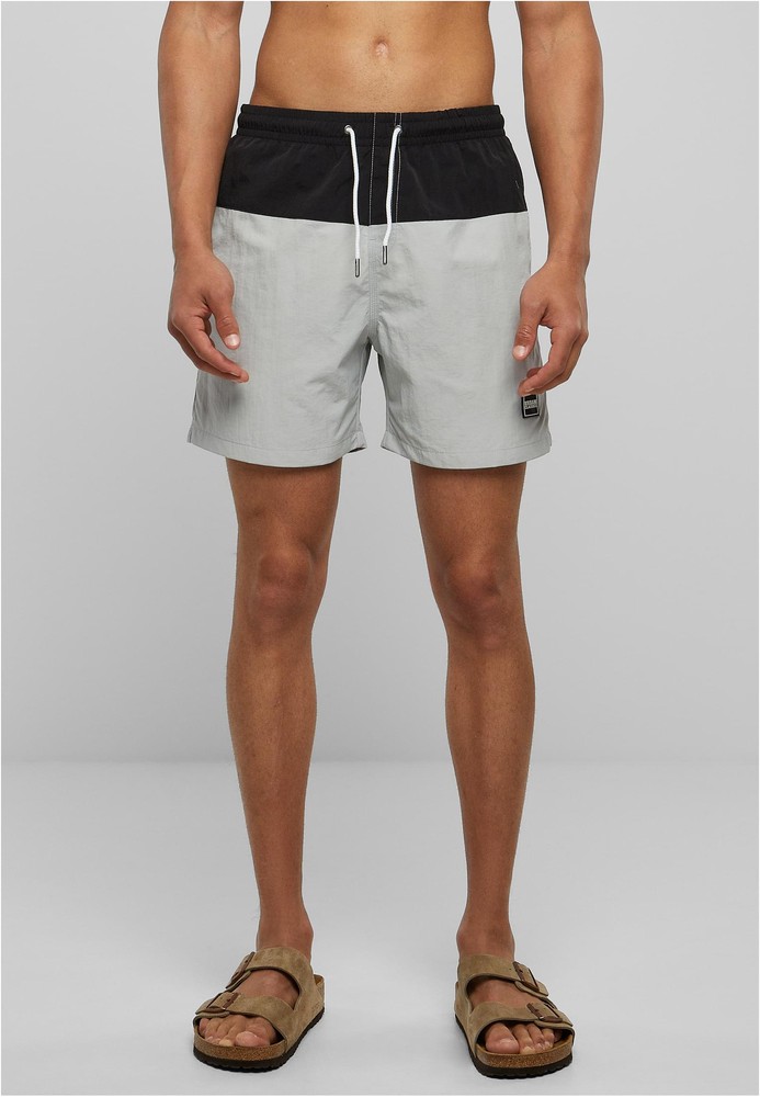 UrbanClassicsBlockSwimShortsLightasphaltBlack-3XL