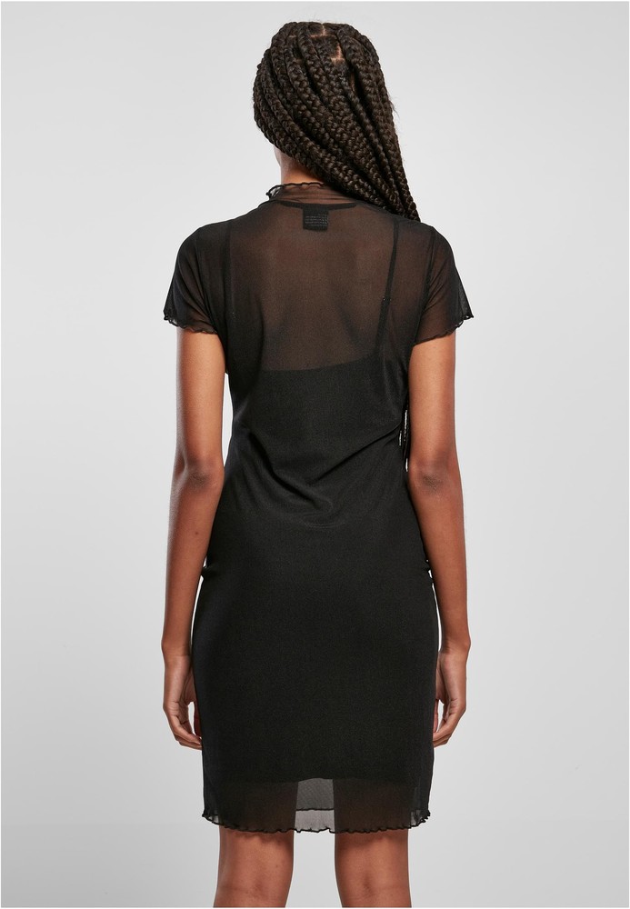 UrbanClassicsDamenKleidLadiesMeshDoubleLayerDressBlack