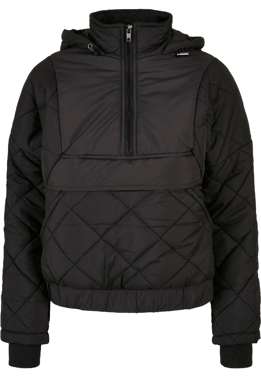 UrbanClassicsDamenJackeLadiesOversizedDiamondQuiltedPullOverJacketBlack