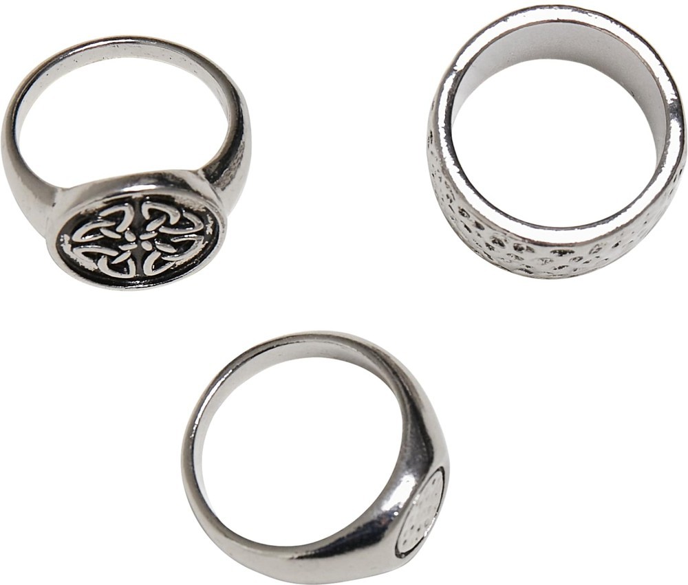 UrbanClassicsUniversalSchmuckSkullRing3-PackSilver