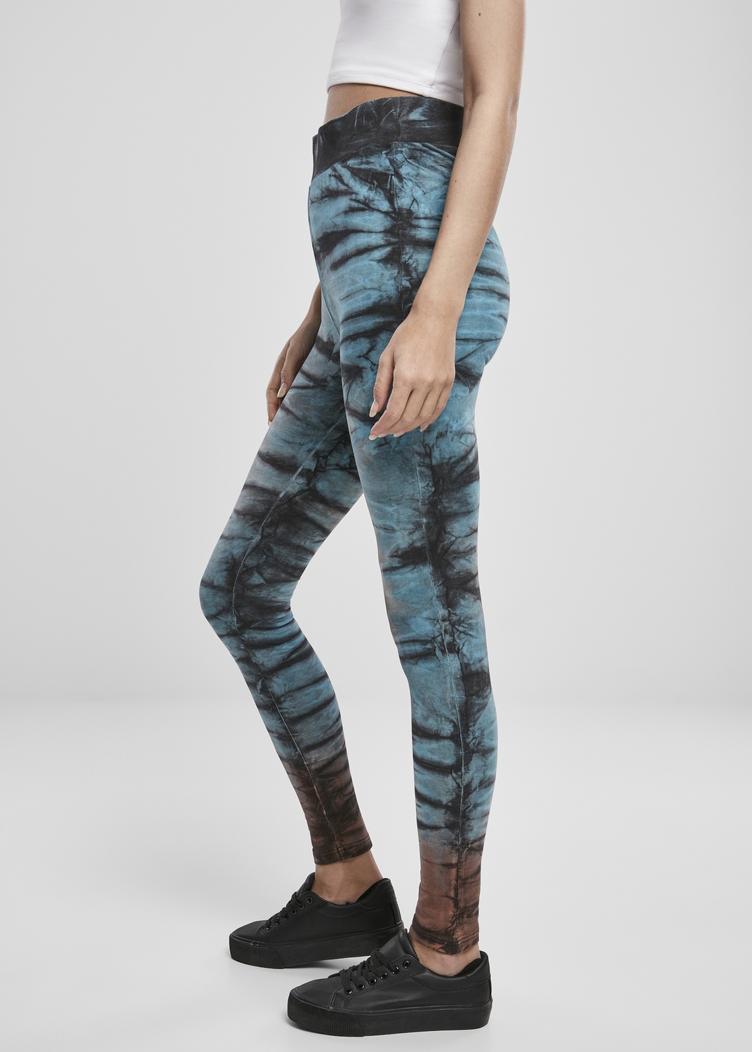 UrbanClassicsDamenLeggingsLadiesCottonTieDyeHighWaistLeggingsBlack