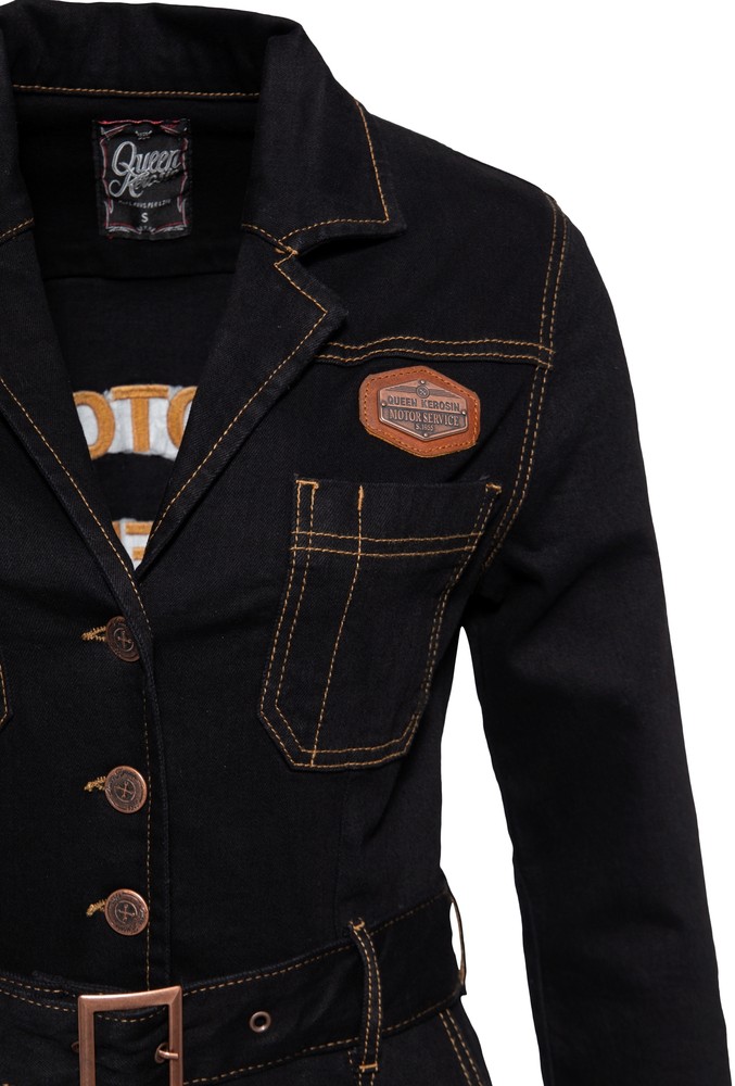 QueenKerosinWorkwearSwing-DressQKI16002Schwarz