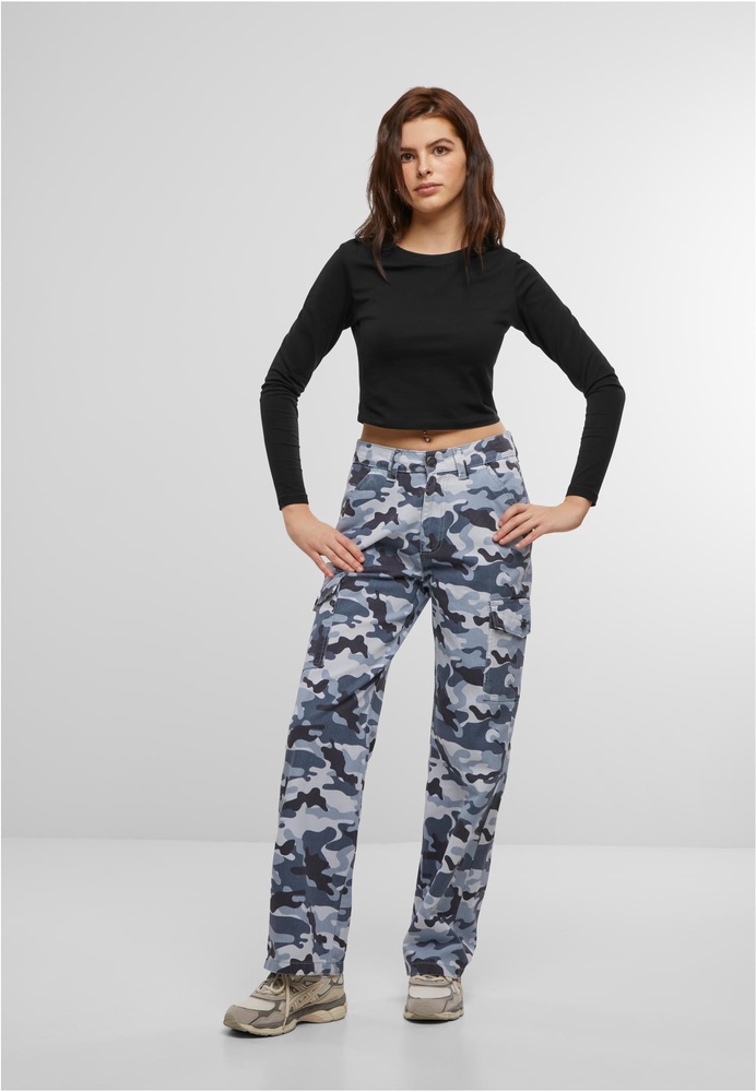 DEFDamenJeanshoseStraightFitJeansDFLJS197BlueCamo-L