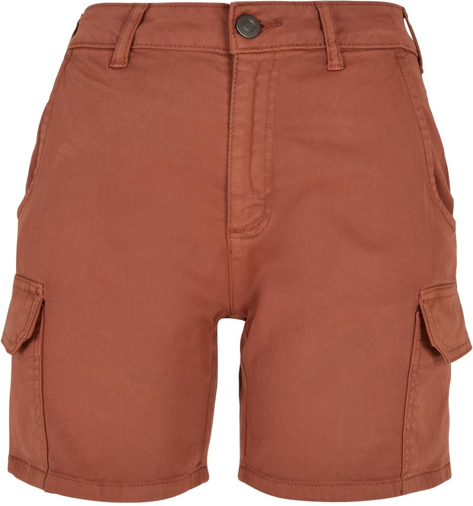 UrbanClassicsDamenLadiesHighWaistCargoShortsTerracotta-26