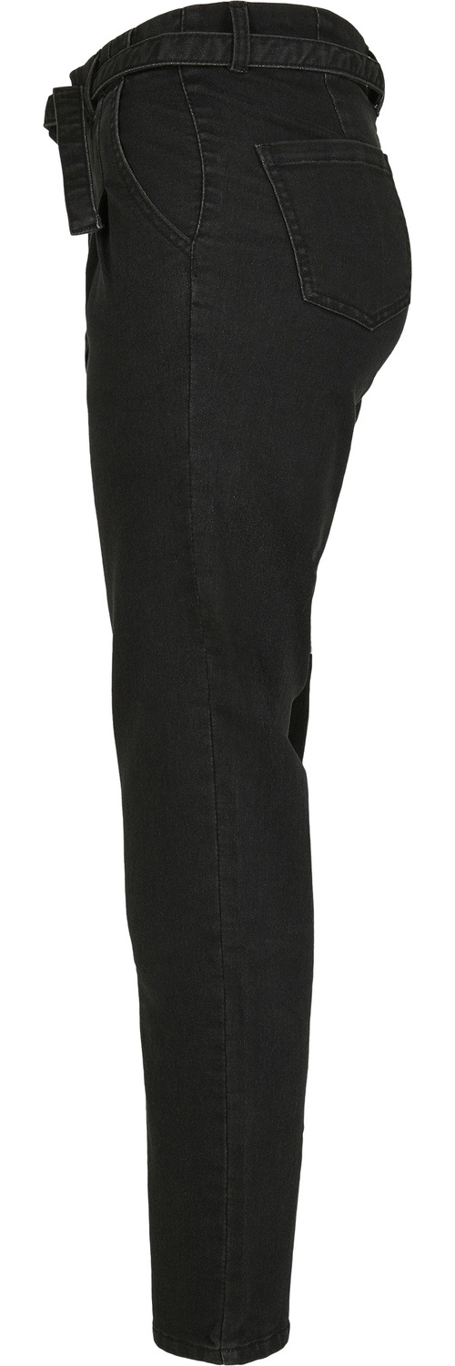 UrbanClassicsDamenHoseLadiesHighWaistKnittedDenimChinoBlack