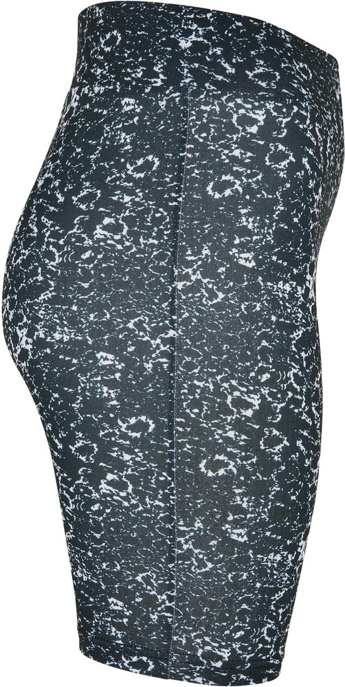 UrbanClassicsDamenLadiesTieDyeHighWaistCycleShortsBlackWhite