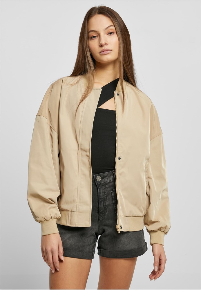 UrbanClassicsDamenLadiesRecycledOversizedLightBomberJacketUnionbeige-3XL
