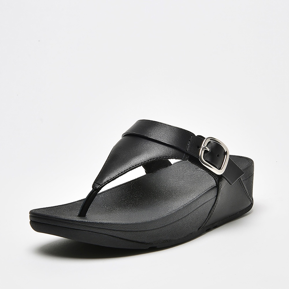 FitFlopDamenFlipFlopsLuluAdjustableToePost-LeatherES8AllBlack-36