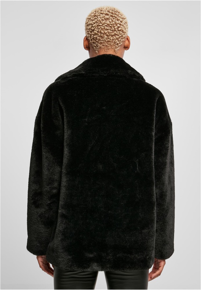 UrbanClassicsDamenJackeLadiesLapelTeddyJacketBlack-3XL
