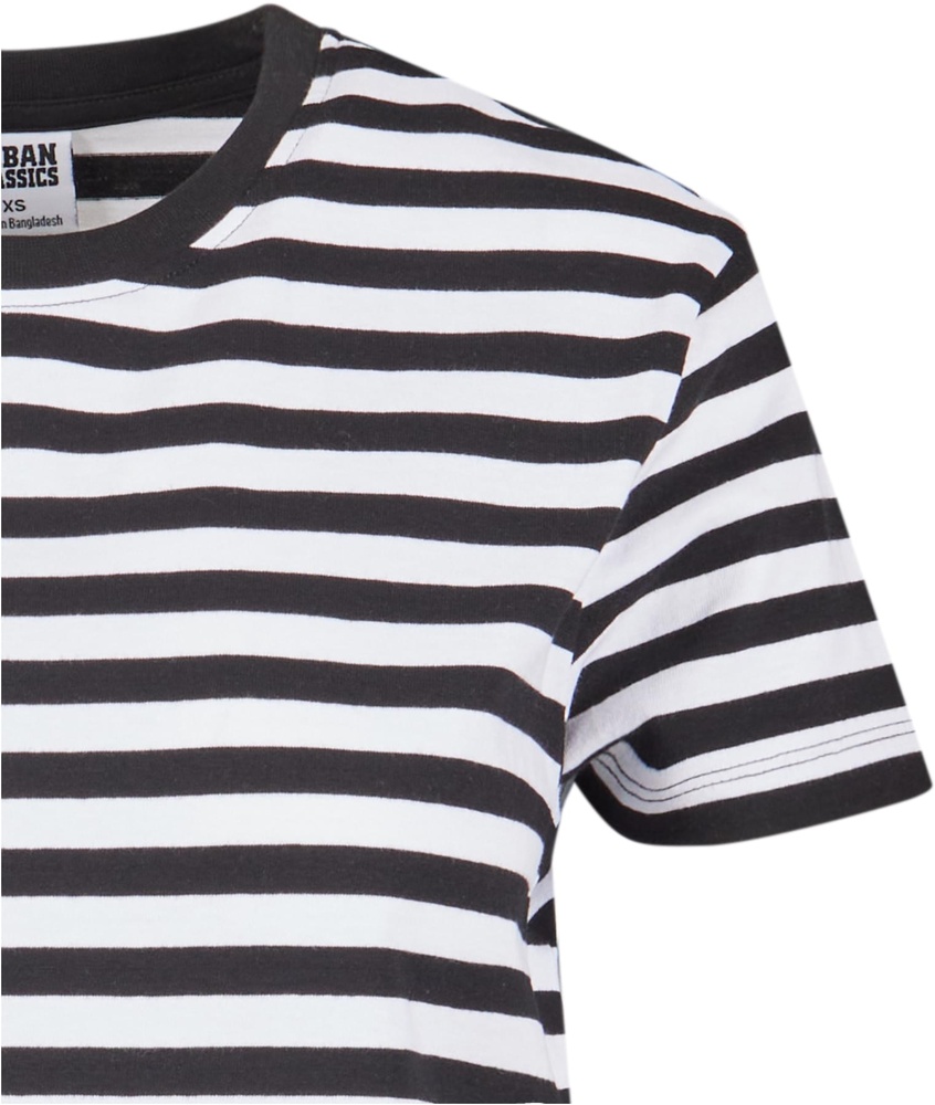 UrbanClassicsDamenT-ShirtLadiesRegularStripedTeeTB6826WhiteBlack-3XL