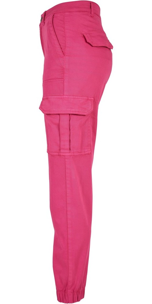 UrbanClassicsDamenHoseLadiesCottonTwillUtilityPantsHibiskusPink-26