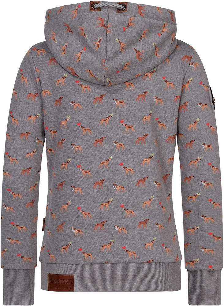 NaketanoDamenHoodieDarth1801-0203DarkGreyMelangeSmallDeers-XS