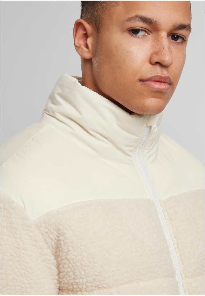 UrbanClassicsSteppjackeFabricMixTeddyPufferJacketTB7940Whitesand-3XL