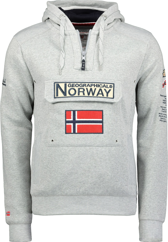 GeographicalNorwayHoodiePulloverGymclassDbMen100BlendedGrey-XXL