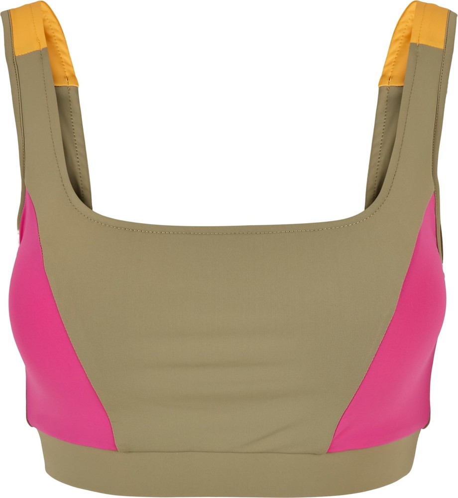 UrbanClassicsDamenLadiesColorBlockBraKhakiBrightviolettMagimango-3XL