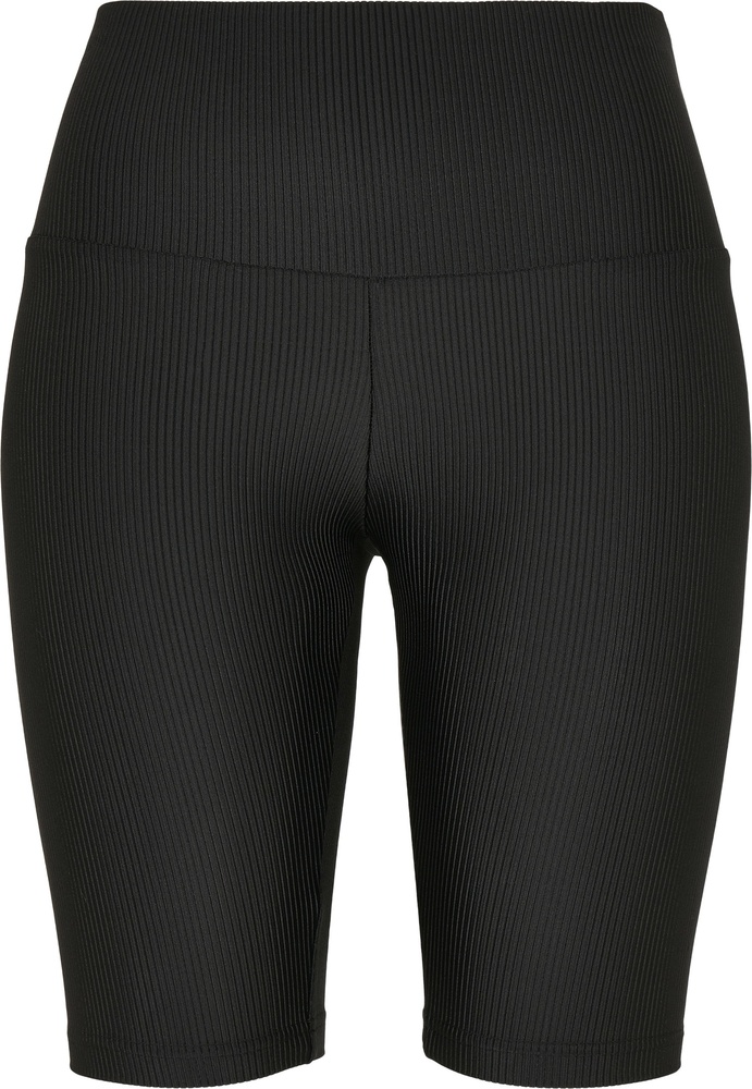 UrbanClassicsDamenShortsLadiesHighWaistShinyRibCycleShortsBlack