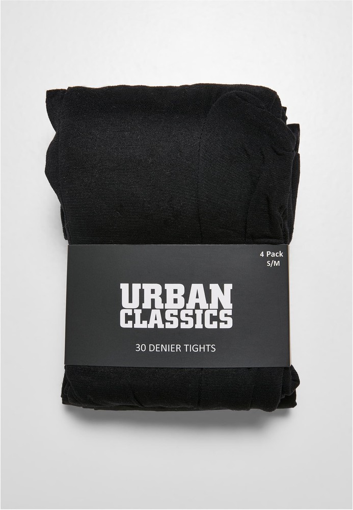 UrbanClassicsDamenSocken30DenierTights4-PackBlack