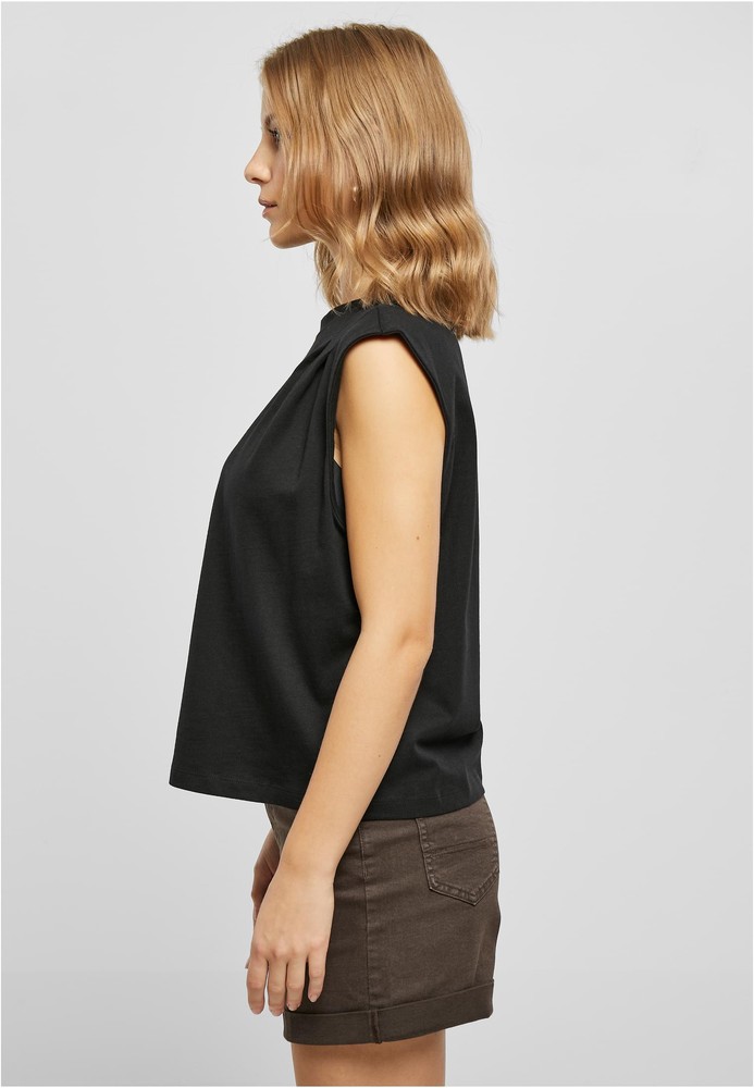 UrbanClassicsDamenShirtLadiesOrganicHeavyPleatedShoulderTopBlack