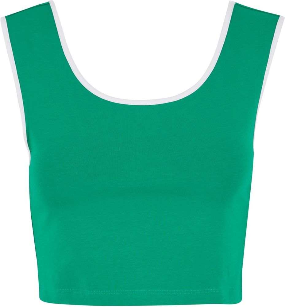 UrbanClassicsDamenLadiesContrastCroppedTopTB7486AFroggreenWhite-3XL