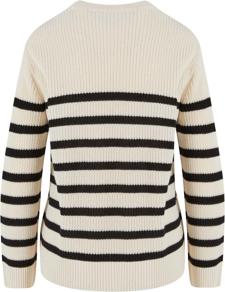 UrbanClassicsDamenLadiesRibStripedSweaterTB6895WhitesandBlack-3XL