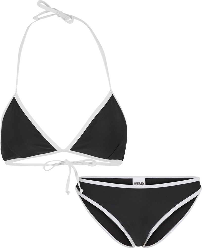UrbanClassicsDamenLadiesRetroTriangleBikiniTB7483BlackWhite-L