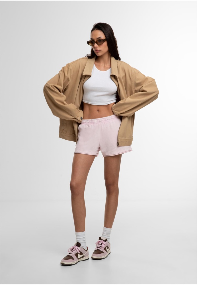 UrbanClassicsDamenT-ShirtLadiesWashedJerseyShortsTB7470Blushedrose-3XL