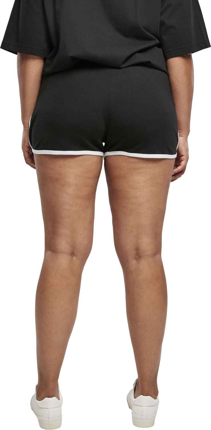 UrbanClassicsDamenLadiesOrganicInterlockRetroHotpantsBlackWhite-3XL