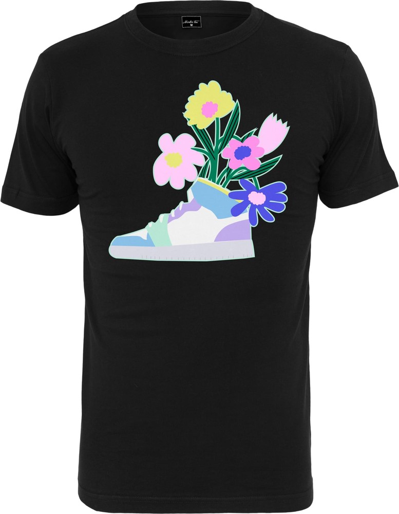 MisterTeeDamenLadiesFlowerSneakerTeeBlack