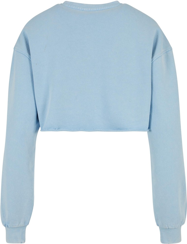 UrbanClassicsDamenLadiesCroppedFlowerEmbroideryTerryCrewneckBalticblue-3XL