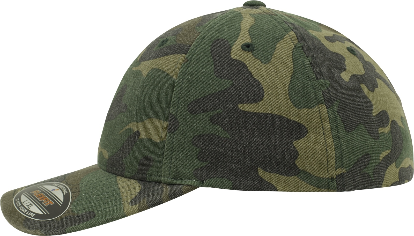 YUPOONGIncCapFlexfitGarmentWashedCamoCapinWoodland