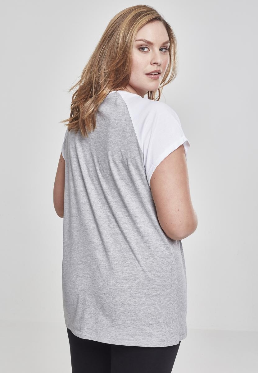 UrbanClassicsFemaleShirtLadiesContrastRaglanTeeGreyWhite-3XL