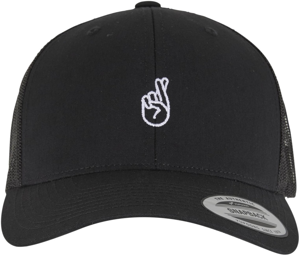 MisterTeeCrossedFingersHandsignRetroTruckerCapMT3941