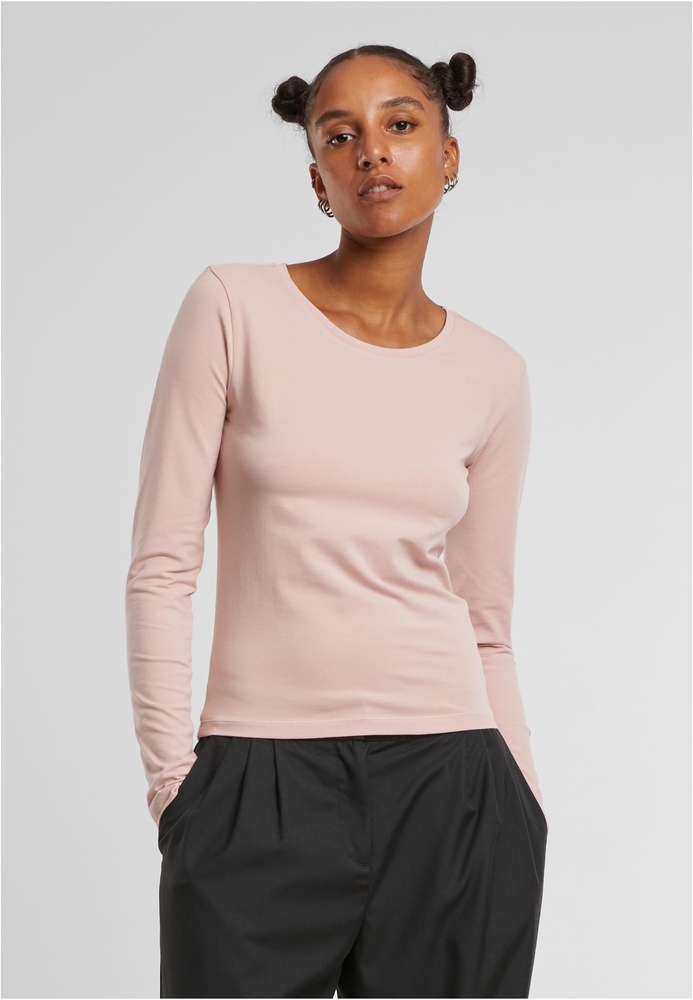 UrbanClassicsDamenLadiesBasicSuperSlimLongsleeveTB7456Powderrose-3XL