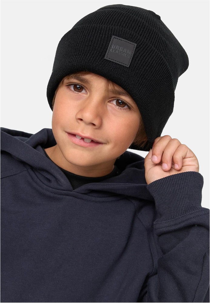 UrbanClassicsKinderMtzeLogopatchBeanieKids2-PackBlackRoyalBlue