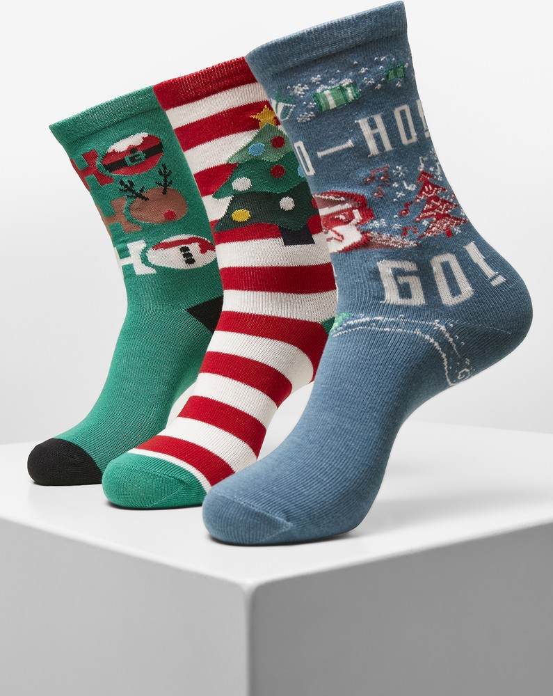UrbanClassicsHoHoHoChristmasSocks3-PackMulticolor