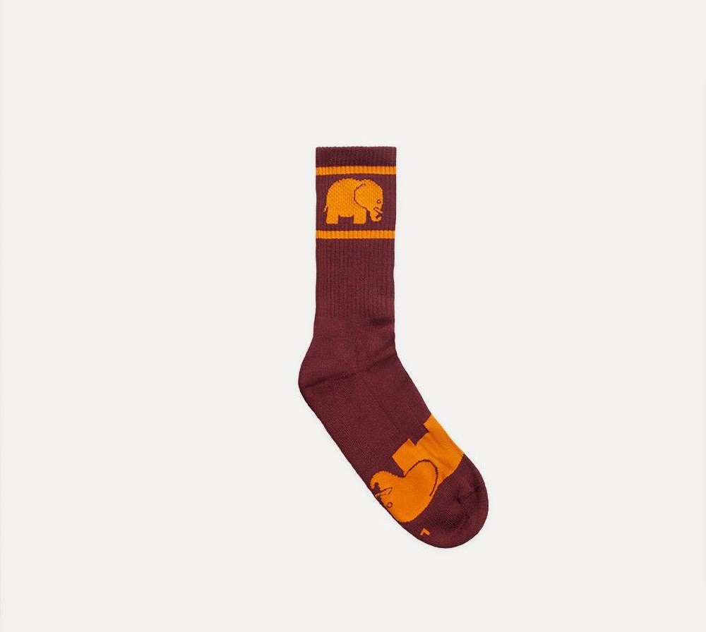 TrendsplantSockenBurgundyOrganicCottonAthleticSocksRed-39-425