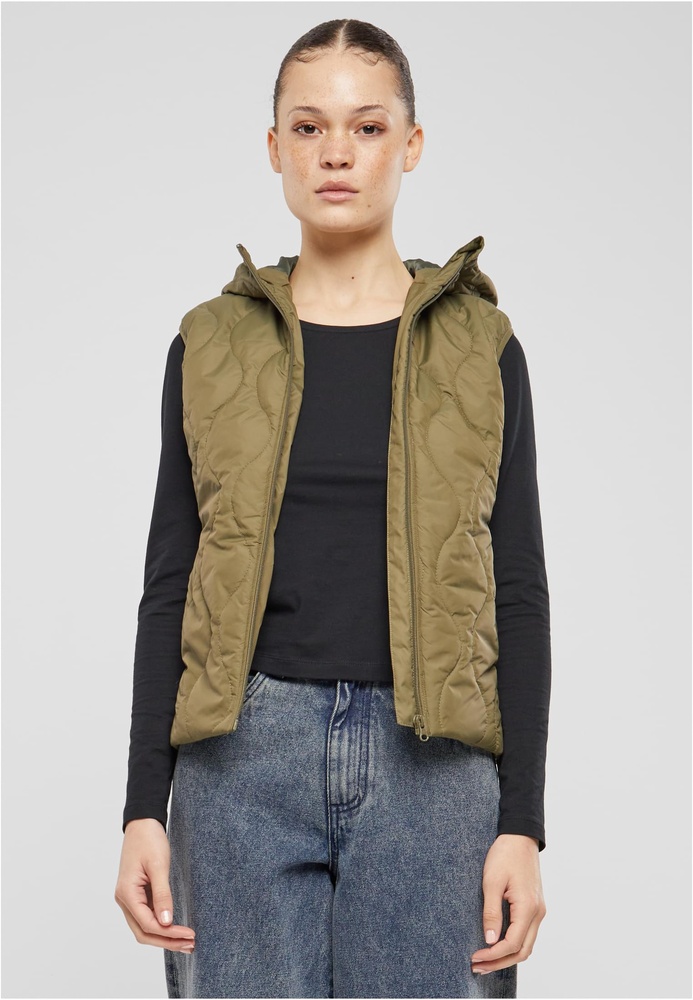 UrbanClassicsDamenSteppwesteLadiesSuperLightPufferVestTB7009Olive-3XL