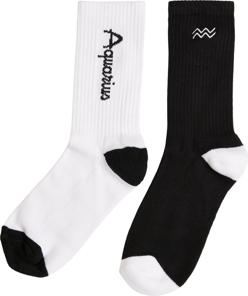 MisterTeeZodiacSocks2-PackBlackWhiteAquarius