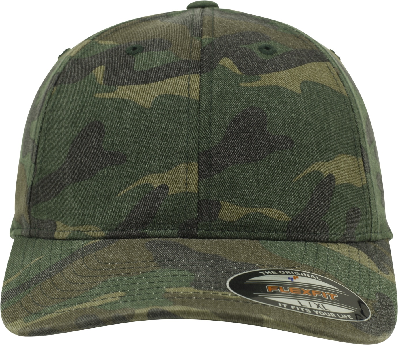 YUPOONGIncCapFlexfitGarmentWashedCamoCapinWoodland